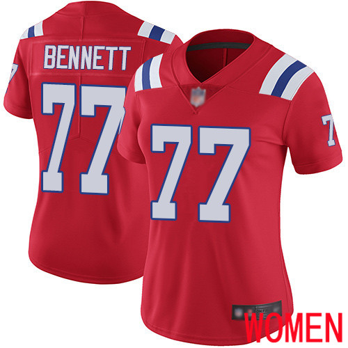 New England Patriots Football #77 Vapor Limited Red Women Michael Bennett Alternate NFL Jersey